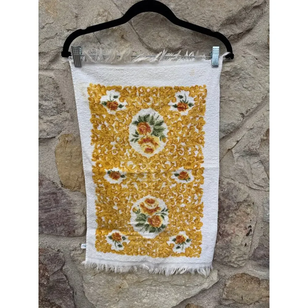 Vintage cannon yellow and gold rose hand towel